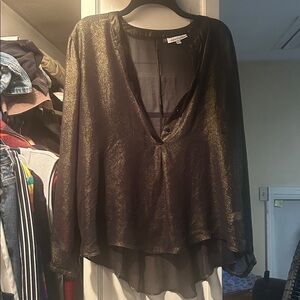 Jennifer Lopez Black Sheer Blouse